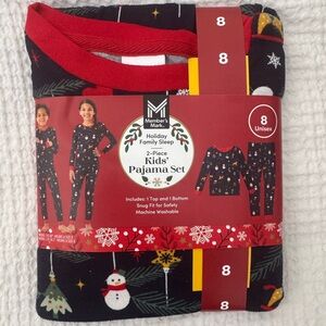 Members Mark Kids Family Christmas Pajamas- Size 8